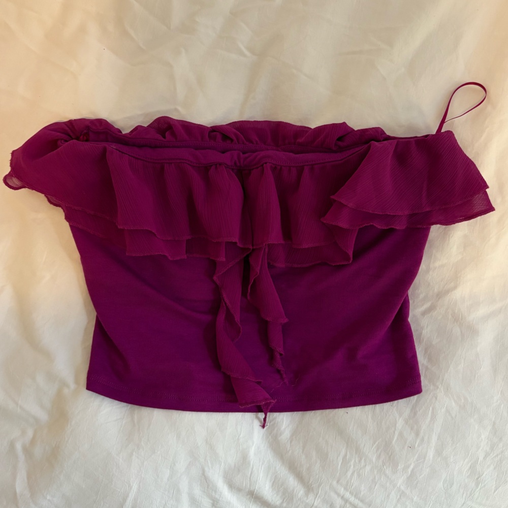 Urban Outfitters Purple Ruffled Crop Top